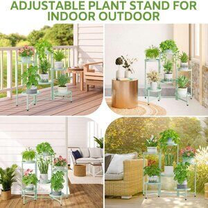 6 Tier Large Plant Stand Indoor, 10 Inch Wide Tall Corner Metal Plant Stands